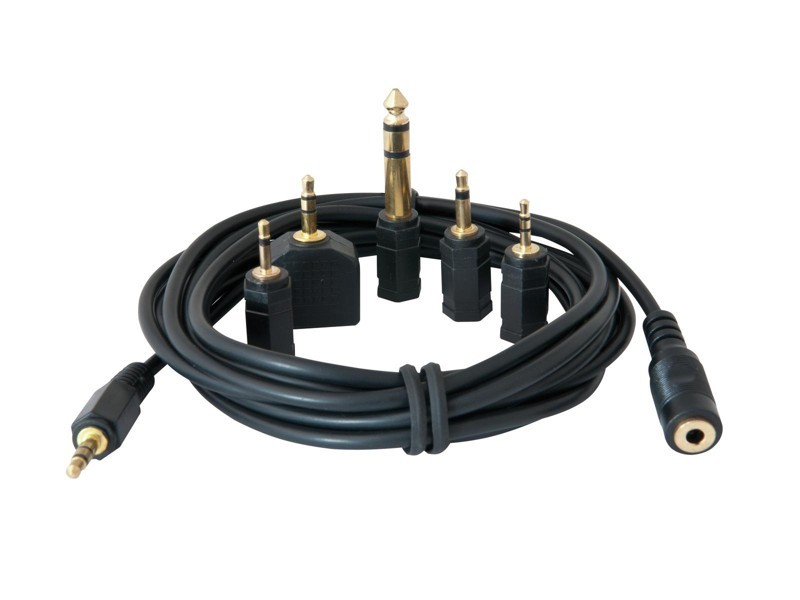 Sluchátkový prodlužovací kabel 3 m + set redukcí 