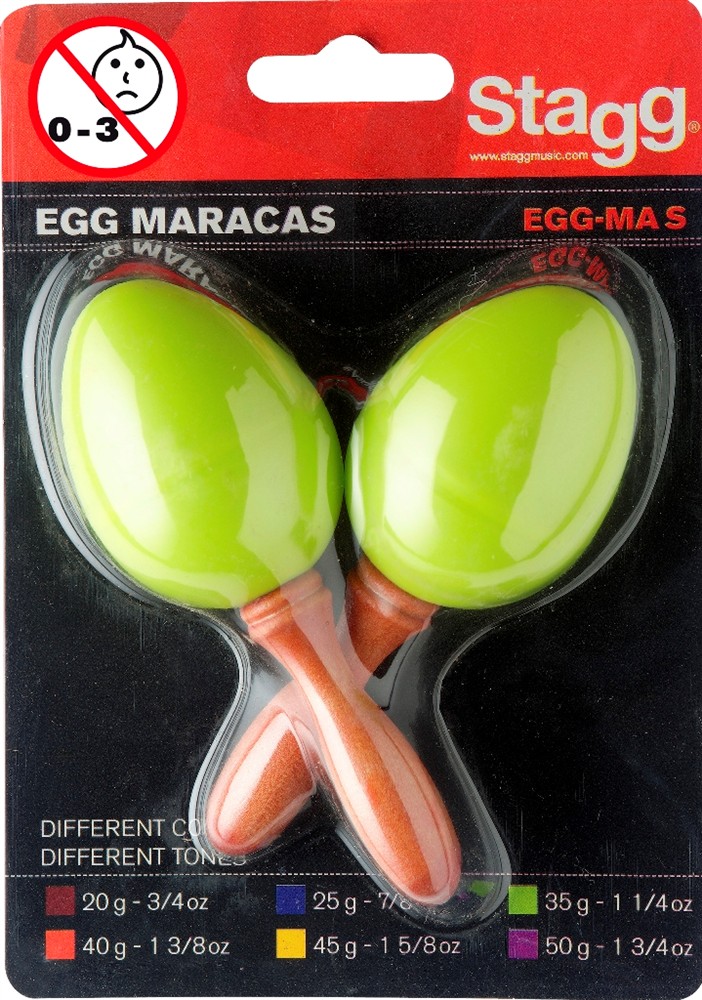 Stagg EGG-MA S/GR, pár vajíček, krátká rukojeť, zelené 