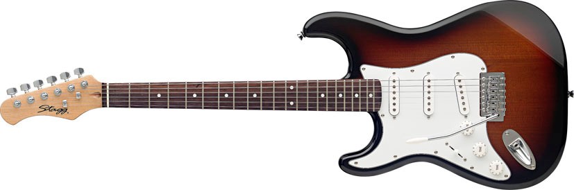 Stagg S300LH-SB, elektrická kytara, levoruká 