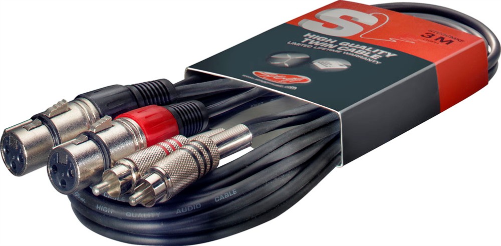 Stagg STC060CMXF, kabel dvojitý XLR/RCA, 0,6m 