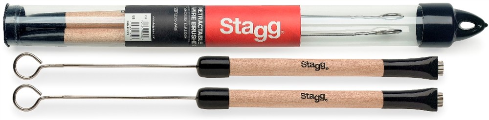 Stagg SBRU20-WM, vysouvací metličky s dřevěným držadlem 