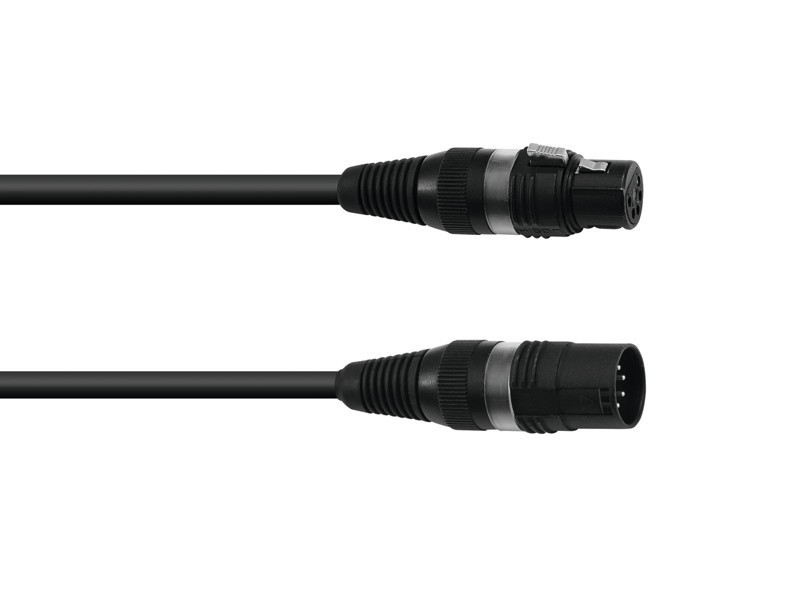 Kabel DMX XLR 5pin, 3m, černý, Hicon 